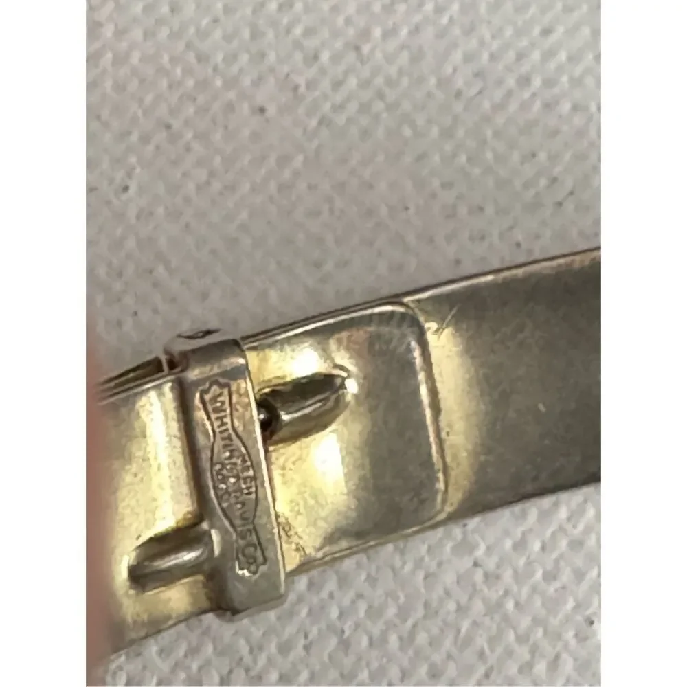 Vintage Womens Whiting &‎ Davis Co Luxury Silver Tone Hinged Bracelet Minimalist